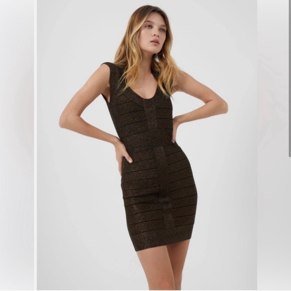 French Connection, Shimmery/Black Bandage dress ✨